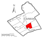 Map of Franklin Township, Carbon County, Pennsylvania Highlighted